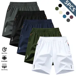 Breathable Moisture-Wicking Men’s Sports Shorts - Lightweight Textured Fabric for Summer Running & Gym - Wrinkle-Resistant Reflective Performance Wear