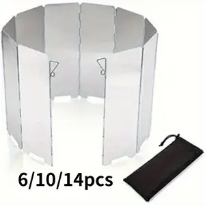 10/14 Plates Gas Stove Wind Shield Outdoor Camping Cooking Burner Windproof Screen Aluminum Alloy Wind Screen