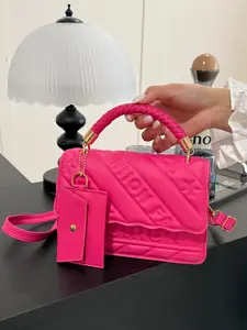 Dragon Fruit Quilted Handbag, Fashion Crossbody Bag with Card Holder, Trendy Hot Satchel, 2 Ways to Wear, Designer-Inspired, Quilted Crossbody Bags, Fashionable Crossbody Bag