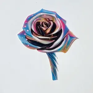 Holographic Rose Sticker - Customizable Design for iPhone, Laptop, Tumblers, Scrapbooks & More