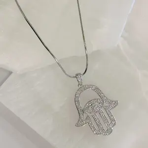 LARGE CRYSTAL HAMSA necklace