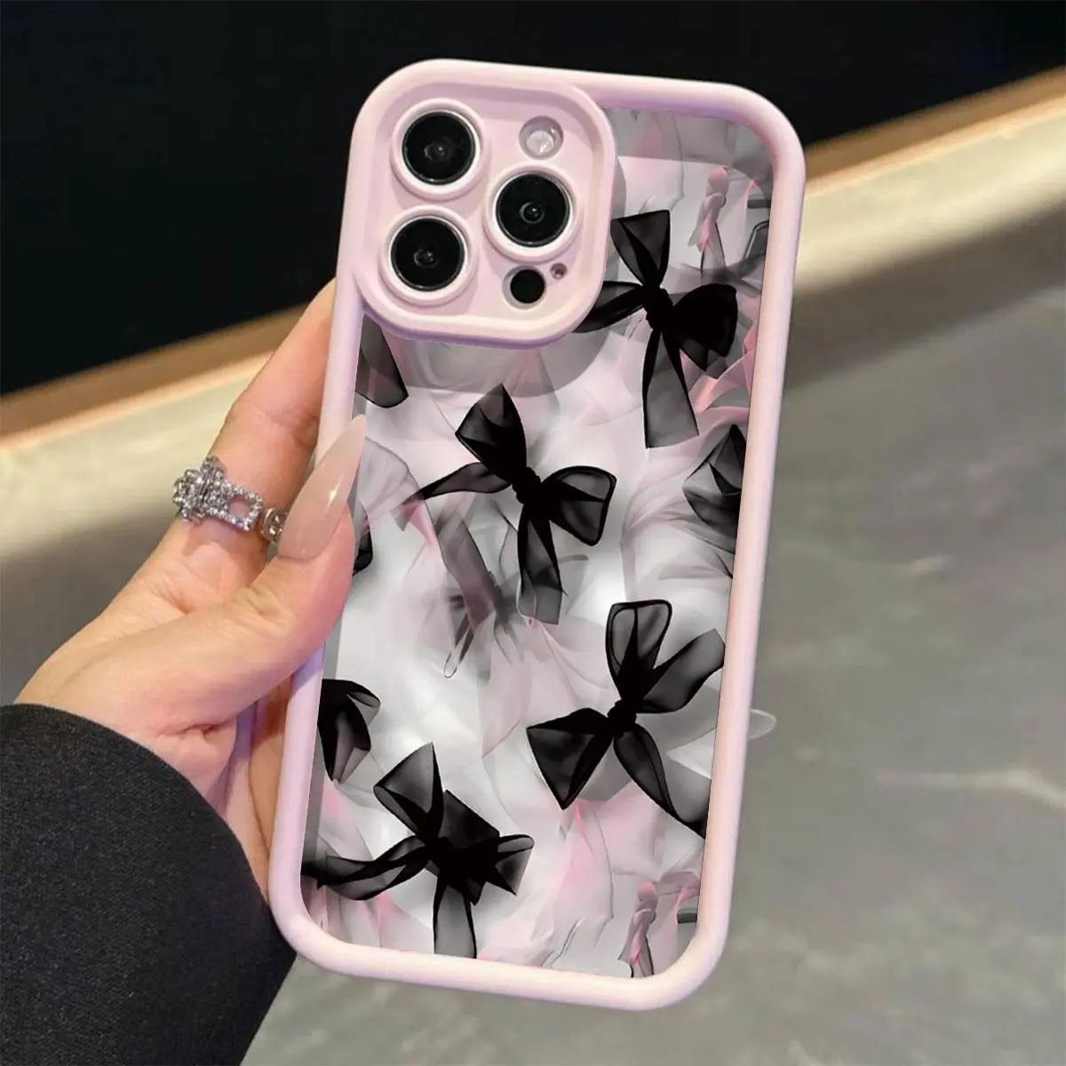 Bow Pattern Phone Case, Decorative Phone Protector Cover, Phone Accessories Compatible with iPhone 17 Pro Max Plus Air/16 15 14 13 12 11 Pro Max