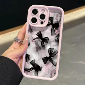 Bow Pattern Phone Case, Decorative Phone Protector Cover, Phone Accessories Compatible with iPhone 17 Pro Max Plus Air/16 15 14 13 12 11 Pro Max