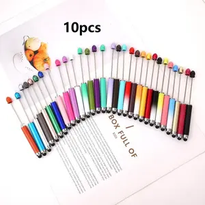 10pcs Touchscreen Bead Pen Set, Beaded Pens, Beadable Pens, Ink Student Stationery, Handmade Jewelry Making Supplies, Create Unique Pens, Holiday Gift
