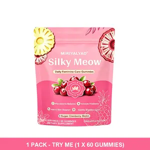 MIRIYALYAD Silky Meow Women's Healthcare Supplement – Natural Cranberry & Pineapple Edible Gummies for Fitness & Wellness – Dietary Vitamin B7 Biotin for Women Health Optimum