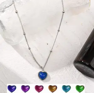 Elegant Color Changing Temperature Mood Heart Pendant Necklace Elegant Color Changing Temperature Mood Heart Pendant Necklace