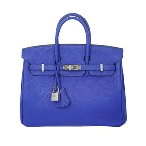 Pre-owned HERMÈS Togo Tote Bags Birkin 25 Bleu Electrique
