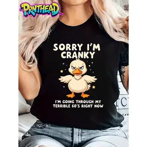 Men’s & women’s “Sorry I’m cranky—I’m going through my terrible ’60s right now” unisex 100% cotton T-shirt; soft, all-season casual streetwear essential; versatile all-season style — 220 g