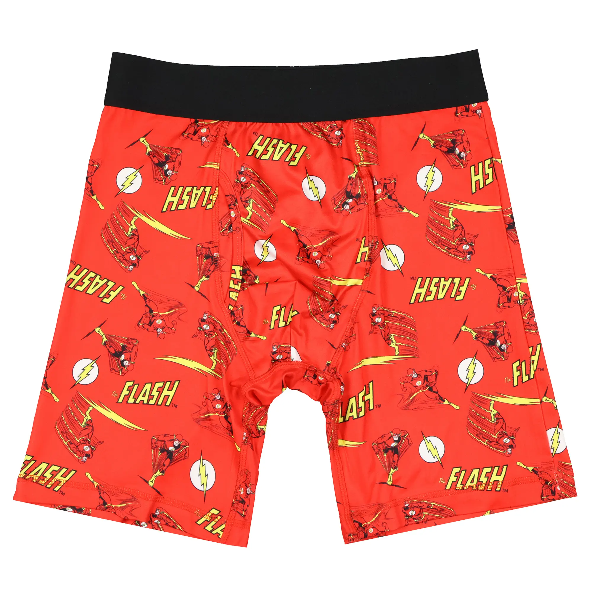 DC Comics The Flash Men's Fitted Boxer Briefs - Allover Character Print, Elastic Trunks, Menswear Underwear