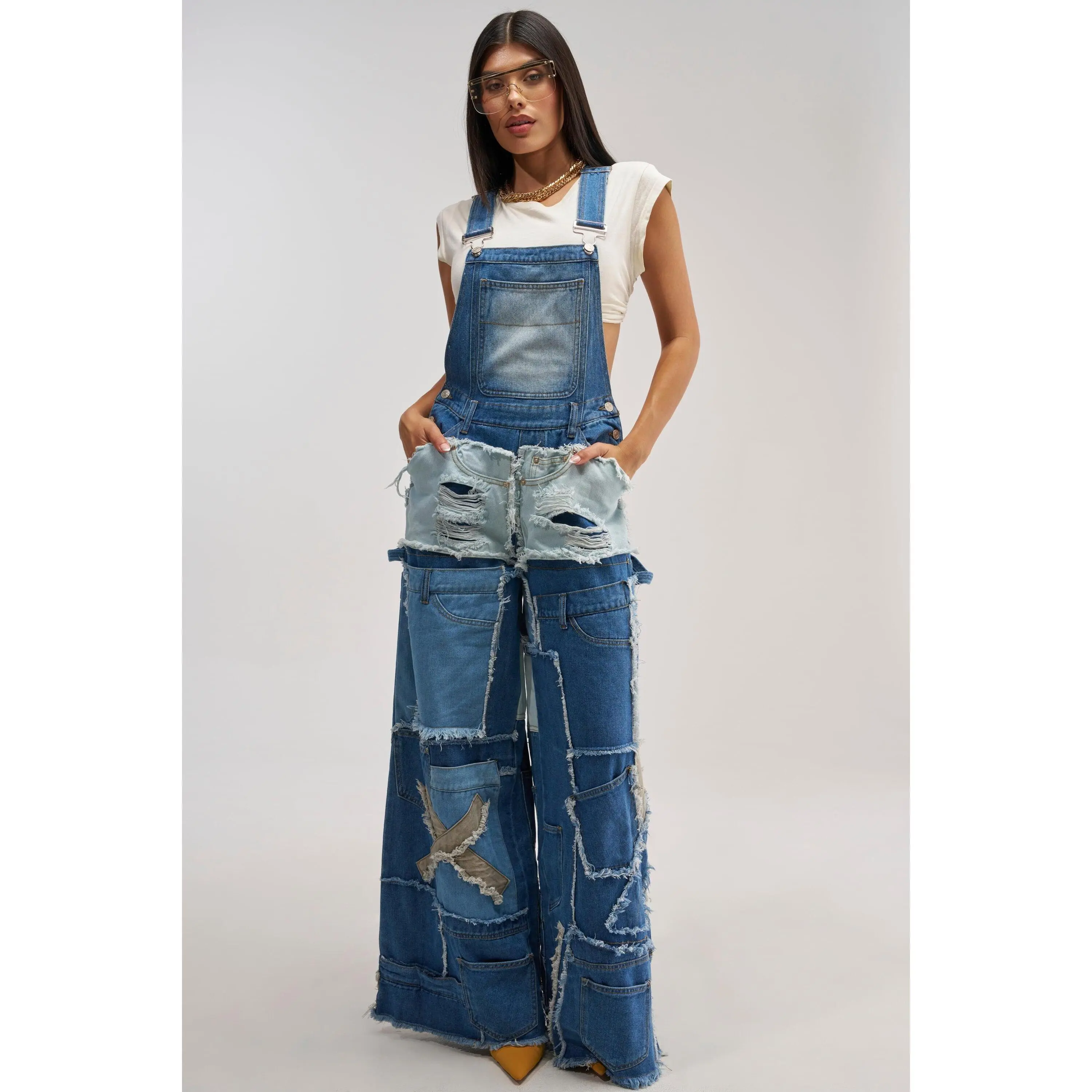 CITY CHIC DENIM OVERALLS