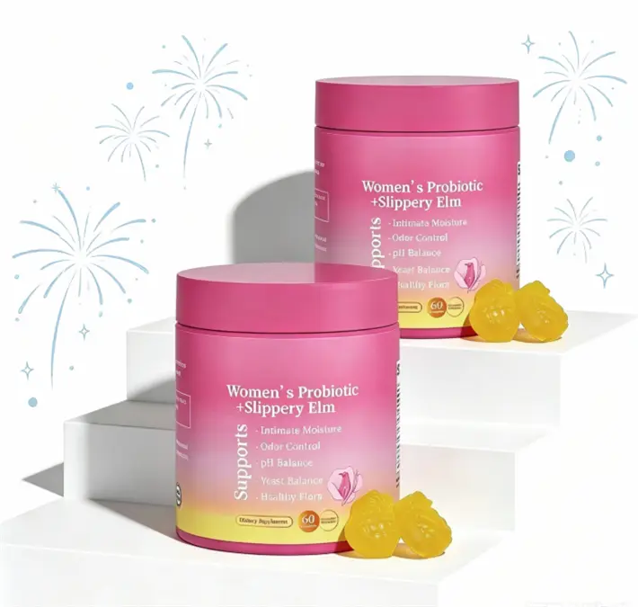 [2 Pack]Her Juicy  Feminine Probiotics Gummies- All in One Solution with Slippery Elm and Prebiotics&Lactobacillus Probiotic Blend for Women’s pH Balance and Dryness - Hawaiian Pineapple Gummies
