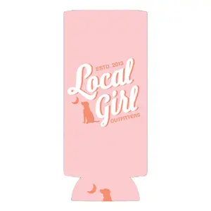 LG Stacked Script Slim Koozie