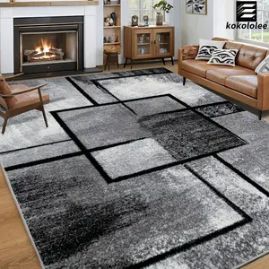 1pc Luxury Velvet Area Carpet |   Easy Geometric Retro Style, Non-Slip Backing, Machine Washable, 100% Polyester Fiber, Perfect for High Traffic Areas like Living Rooms, Bedrooms, Kitchens