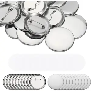 3 Inch 75mm Button Supplies, 100 Pcs Round Badge Blank Button, Button Parts for Button Maker