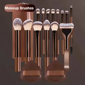 Professional Makeup Brush Set, Cosmetic Brush Set, Metal Frame, Multiple Brushes Including Eyeshadow, Blush, Foundation, Perfect for Women & Girls