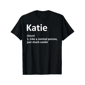 Men's Oversized Soft Cotton Short-Sleeve Round Neck KATIE Definition Personalized Name Funny Birthday Gift Graphic T-Shirt, Menswear Casual Vintage Printed Top