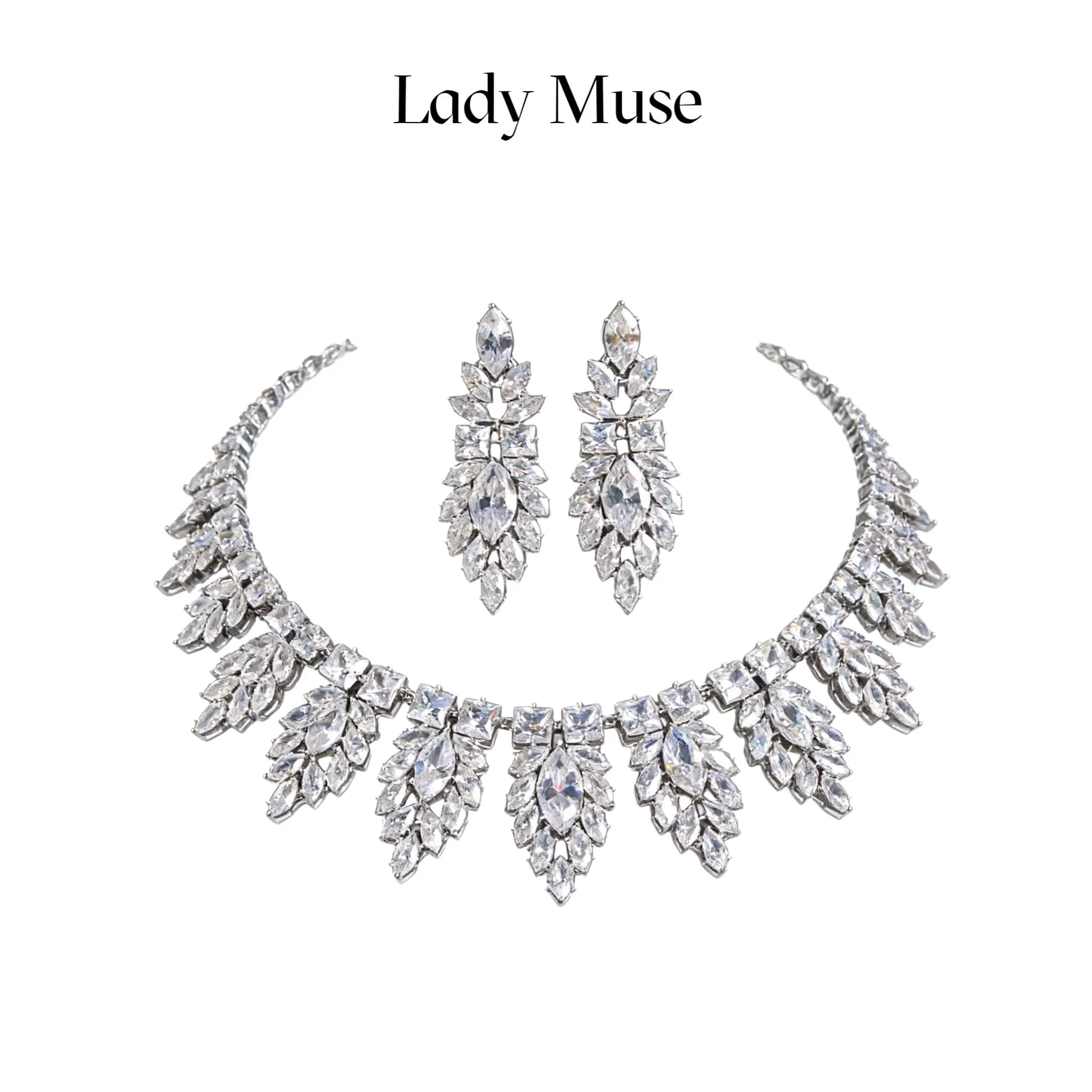Luxurious lab-created diamond set,925 silver# extravagant and gorgeous design/formal dress,full dress/fancy dinner,high-class occasion love