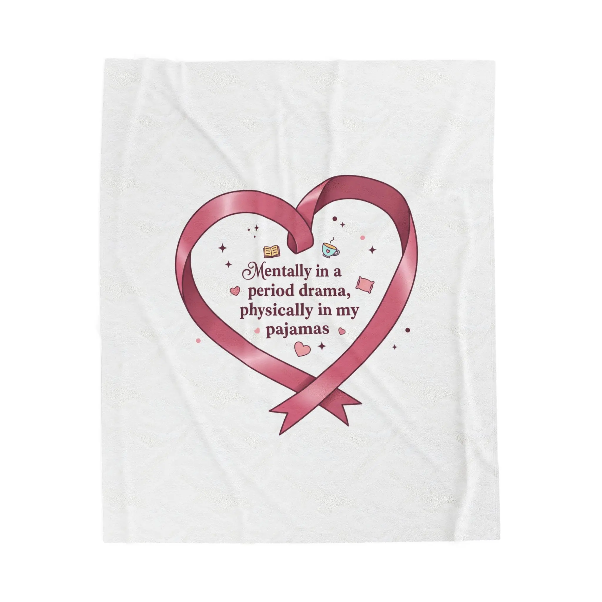 Mentally in a Period Drama Pajamas blanket | Coquette ribbon art, pastel humor