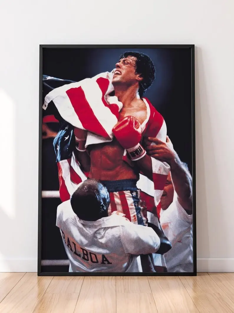 Rocky Balboa Poster, Boxing Movie Wall Art, Motivational Sports Print, Digital Download & Physical Poster, Man Cave Home Decor