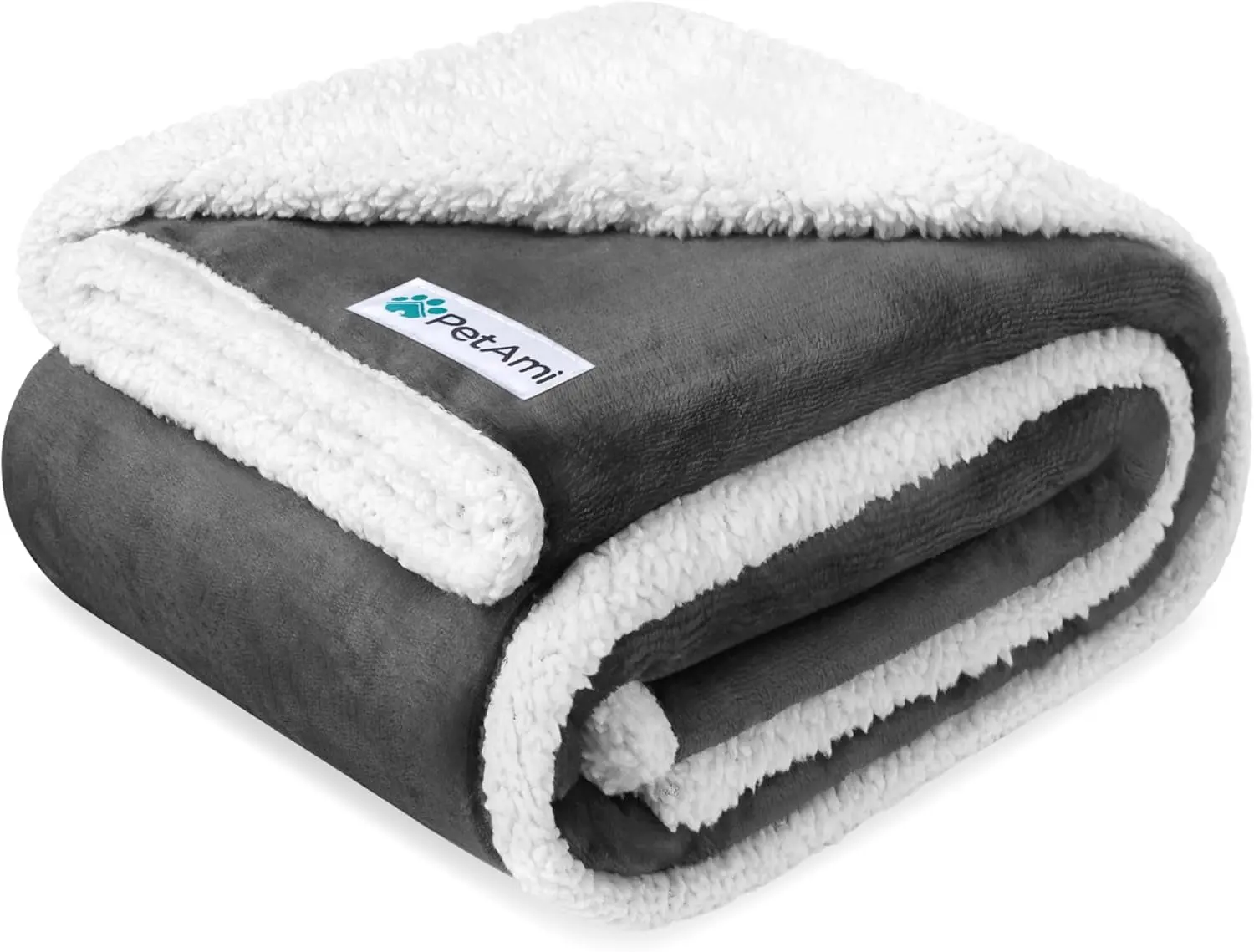 Petami Waterproof Dog Blanket for Small Dog Puppy Cat, 29X40, Charcoal | 460 GSM Sherpa Fleece Reversible, Pee Proof Pet Blanket, Furniture Protector Cover for Couch Sofa Kennel, Washable