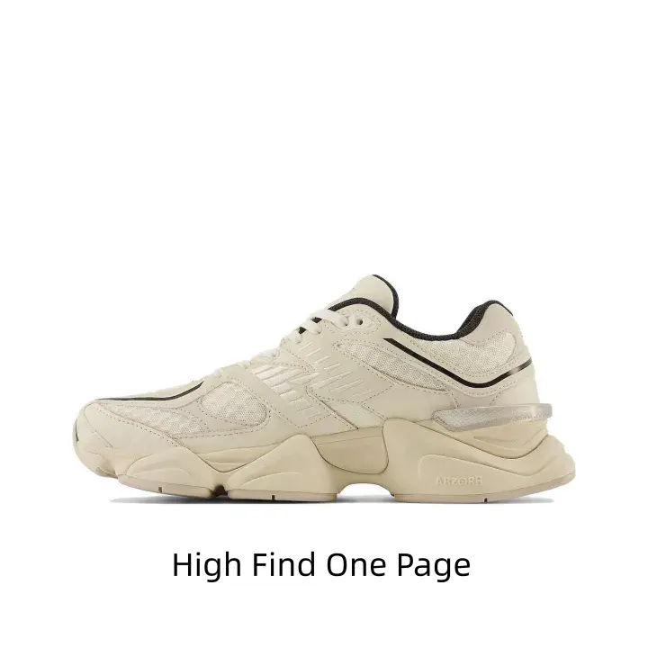 Minimalist casual chunky sneakers in off-white with black outline. Multi-material splicing boosts texture, easy to create clean daily street outfits.