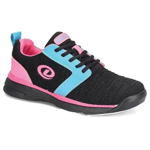 Dexter Youth Raquel LX Bowling Shoes (For right or left handed bowlers- Universal Slide Soles on both shoes) Jr Bowling Shoes - Black/Blue/Pink Glow