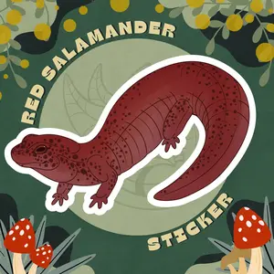 Red Salamander Glossy Sticker Red Salamander Glossy Sticker