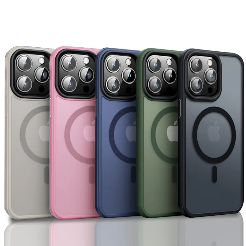 MagSafe Silicone Slim Fit Phone Case for iPhone 18 Pro Max,17 Air/17e/16/16e/15/14/13 Plus/12/11 Pro Max - Shockproof, Translucent Matte Back, Wireless Charging Compatible, Protection Phone Accessory