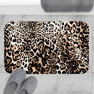 Wild Leopard Print Fashion Bathroom Mats, Bathroom Carpets, Bathroom Highly Absorbent Floor Mats, Anti-slip Quick-drying Soft Carpets, Rubber, Suitable for Multi-scenario Door Mats, Gifts for Family and Friends