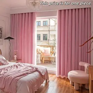 1PC Double Layer Sheer Curtain, Light Blocking Insulating Curtains for Kids' Bedroom, Girls' Boyfriend Living Room, Pure Color Thin Fabric, Lightweight Curtains, Window Drapes