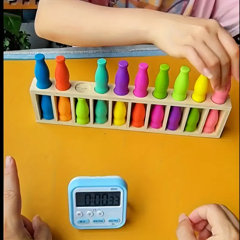 21-Piece Color Challenge Bottle Puzzle Game Set, Family Fun Game for Memory & Logic Training, Includes 21 Colored Bottles, Perfect for Family Parties