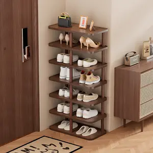 Multi-Layer Shoe Rack for Small Spaces, Easy Assembly Storage Organizer, Fits Narrow Areas Like Hallways & Bedrooms, Holds Up to Two Pairs Per Shelf