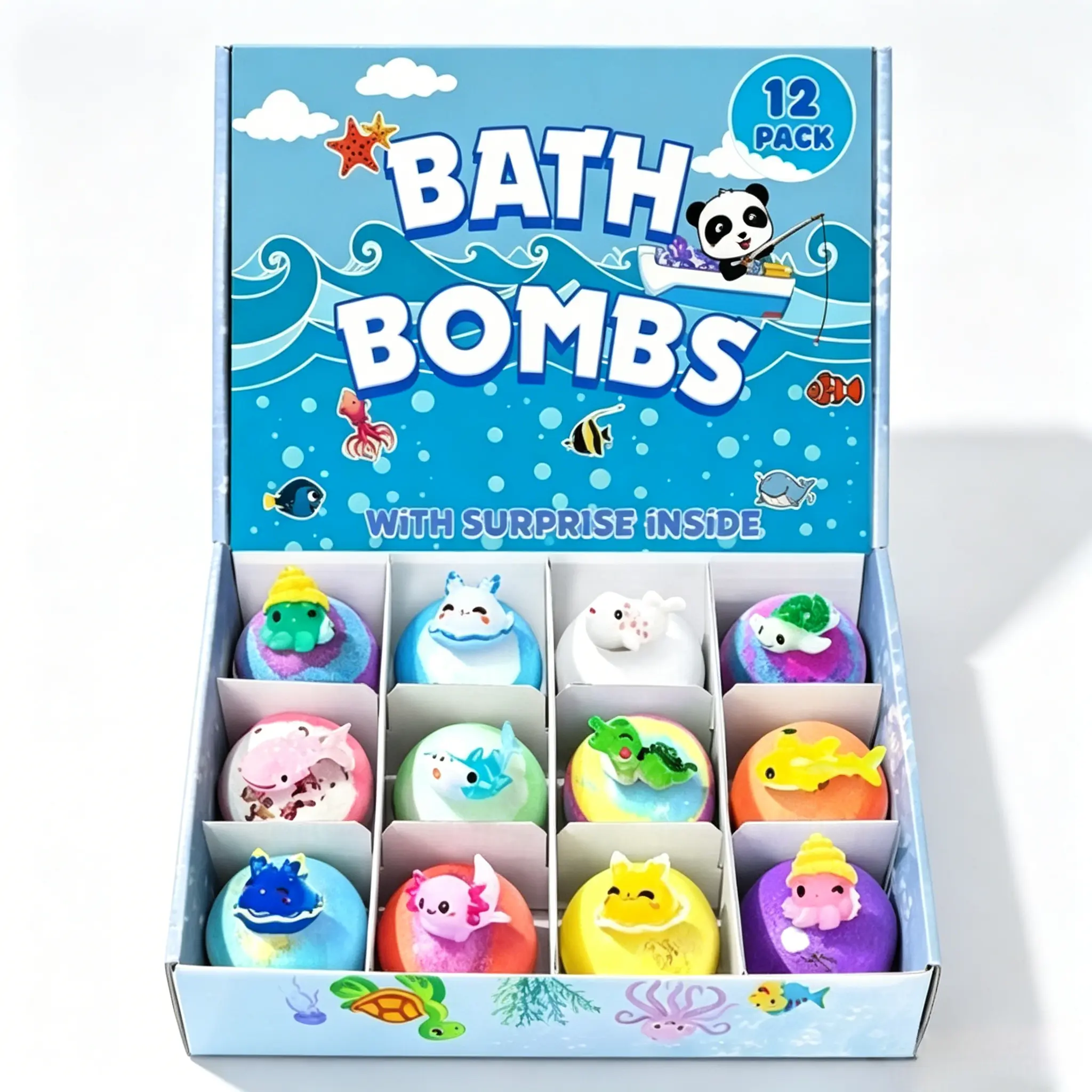Kids Bath Bombs with Toys Inside, 12PCS Fizzy Colorful Bath Bombs, Fun Surprise Bath Time Set, Natural Kid-Friendly Ingredients, Moisturizing Bath Bombs to Leave Skin Soft & Smooth