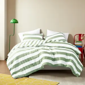 2/3 Piece Stripe Textured Print Comforter Set - Stylish Striped Design with Unique Textured Finish for Cozy Sleep