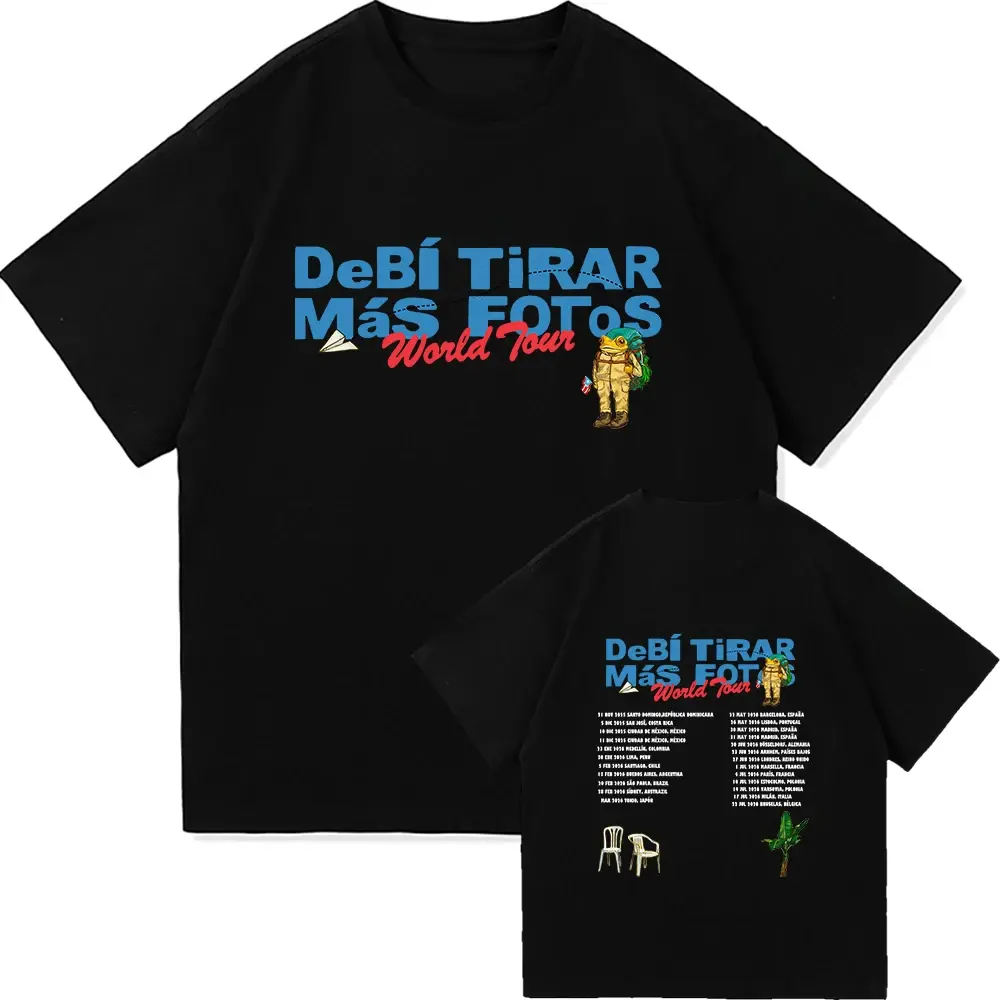 Unisex Rapper World Tour 2025-2026 T-Shirt, Clothing Vintage Harajuku Frog Graphic Puerto Rico High Quality Clothes Cotton Tee for Fans Gift