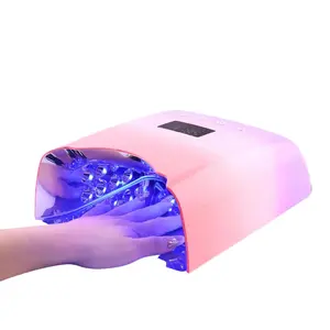 Cordless & Rechargeable Nail Curing Lamp 78W with 4 LCD Time Display Timer, Auto Sensor, and Spacious Interior for All Hand Sizes and Nail Lengths (Gradient Purple Pink/Gradient Pink Gold/Metallic Rose Gold)