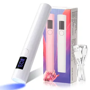 Handheld UV LED Mini Nail Lamp, Portable Nail Dryer with Dual Timer, Fast Curing Nail Light for Gel Nail Polish, Nail Art Tool for Home & Salon