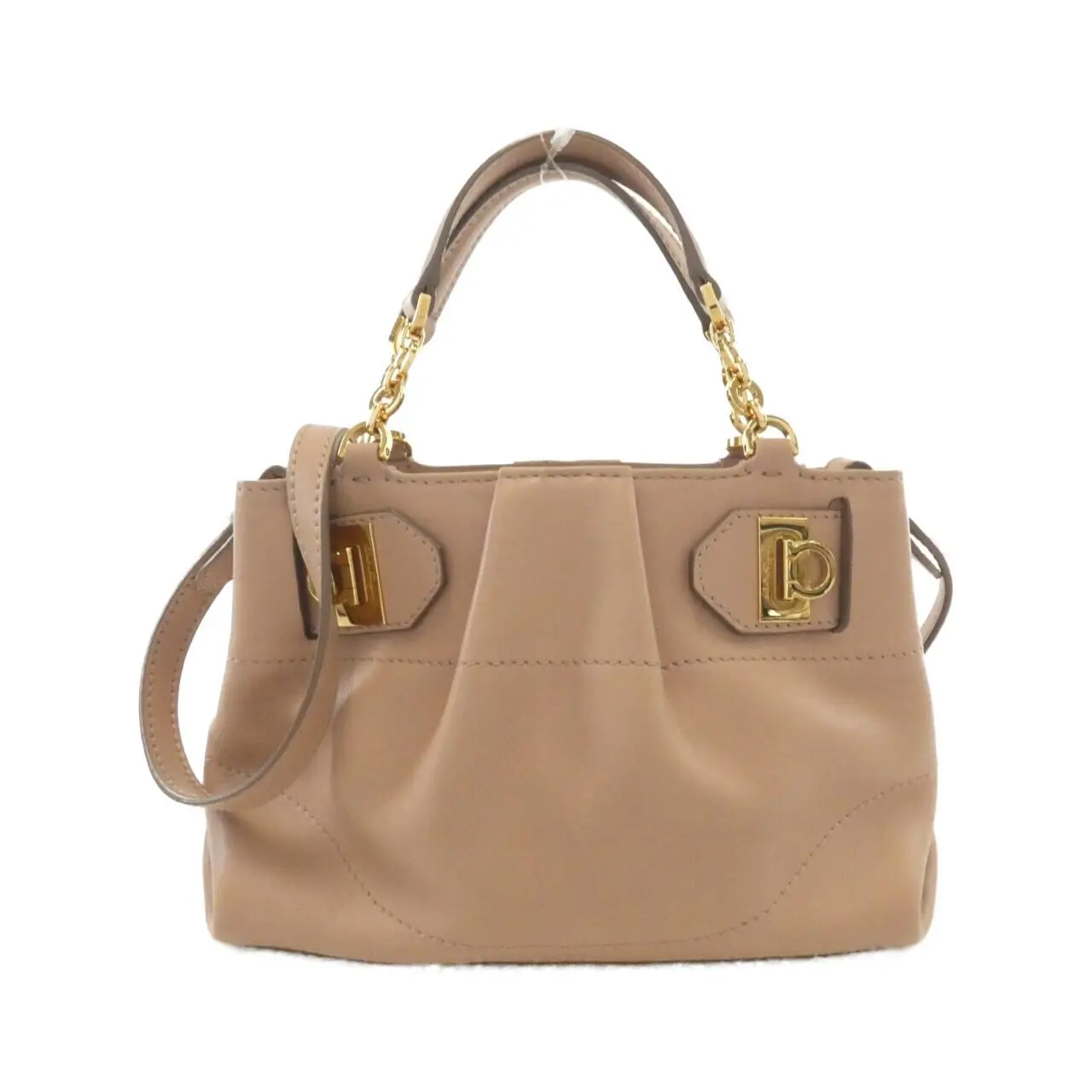 Pre-owned SALVATORE FERRAGAMO Calfskin Shoulder Bags Leather Shoulder Bag