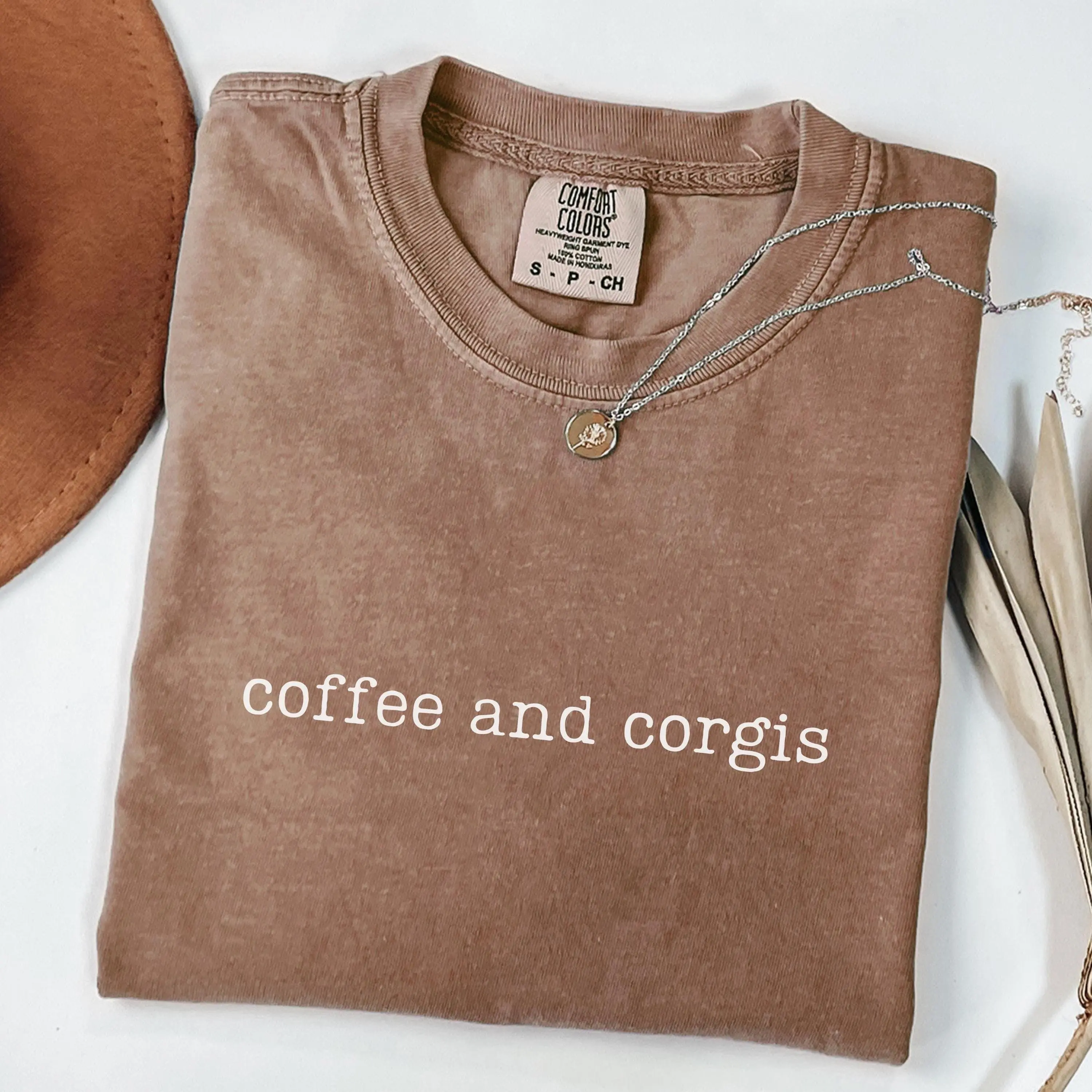 Comfort Colors Coffee and Corgis Shirt, Corgi Mom T-shirt, Dog Mom Shirt, Corgi Owner Gift, Corgi Mama Tee, Dog Lover Shirt