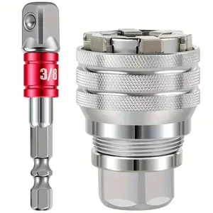 2-Piece Multi-Functional Universal Socket Wrench Tool Set, Adjustable Socket Wrench for 3/8 Inch Drive Ratchet Torque Wrench and Drill
