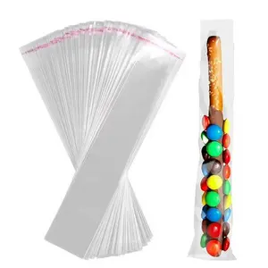 Pretzel Rod Cellophane Bags – Clear Self-Sealing Treat Bags 25 Count