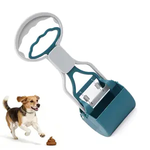 Pet Dog Poop Scooper with 1 Count Waste Bag Dispenser No Touch Claw Design for Hands-Free Hygienic Pickup Lightweight Portable for Outdoor Walking