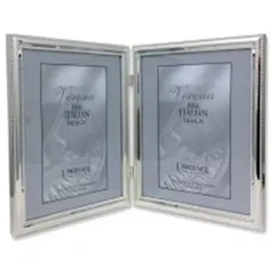 212 MAIN 8x10 in. Heavy-Duty Silver Metal Traditional Beaded Border Photo Frame with Glass, Baby & Maternity Room Decor