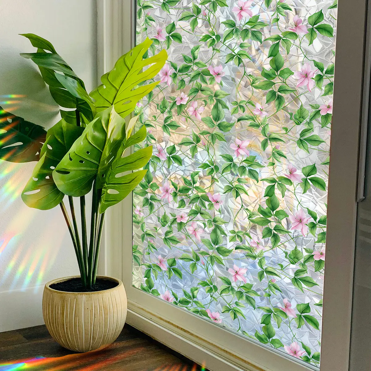 A plant innovation single-layer electrostatic glass sticker, window sticker, shop window glass, window decoration sticker, Decorative Decal XC3046-YL