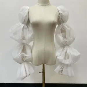 Glitter Tulle Detachable Sleeves, Shiny Tulle Sleeves, Wedding Dress Removable Sleeves, Bridal Separates Formal Light