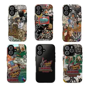 Treaty Oak Revival iPhone Case Retro Collage Country Music Design Protective Cover Shockproof Matte Soft Shell for iPhone 14 15 16 Pro Max