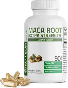 Bronson Maca Root Dietary Supplement - Lepidium Meyenii, Non-GMO, Vitamins-Infused, 90 Vegetarian Capsules