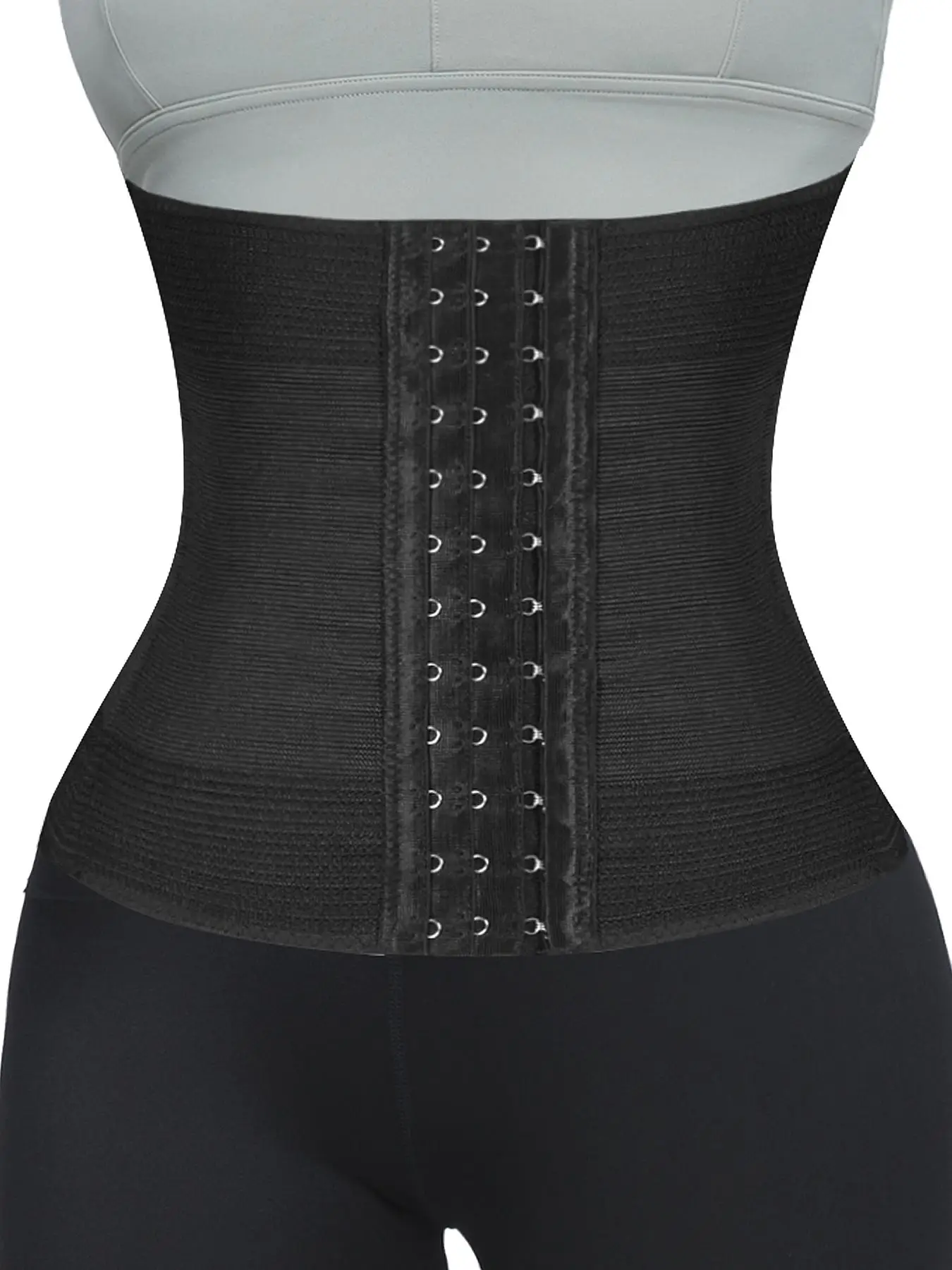 Women's Solid Tummy Control Waist Trainer, Hook and Eye Closure High Waist Body Shaper, Women's Shapewear Clothing for Postpartum Recovery