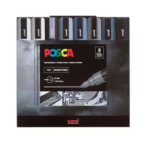 Posca Paint Marker Set, PC-5M 8-Color Mono Tones
