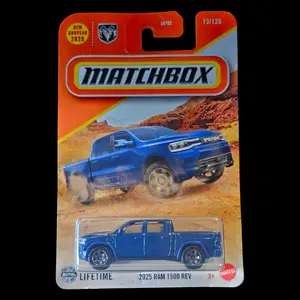 Matchbox 2025 Dodge RAM 1500 REV Blue #73 Basic Mainline 2025 Case F New hot wheels chevrolet c10